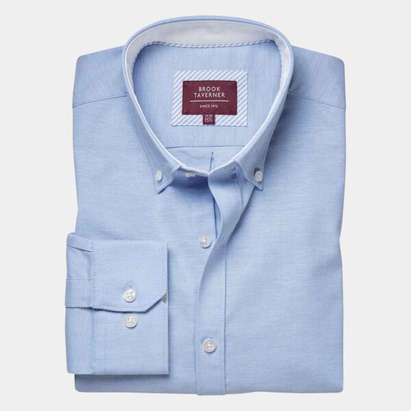 Brook Taverner Lawrence Long Sleeve Stretch Oxford Shirt Thumbnail
