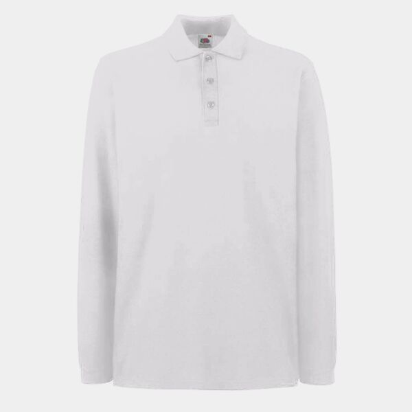 Fruit of the Loom Premium Long Sleeve Cotton Piqué Polo Shirt Thumbnail